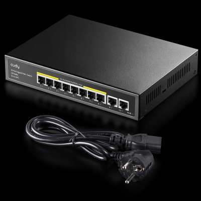 Cudy GS1010PE, 10 ports switch, 10/100/1000, PoE 120W, 2 x Uplink ports