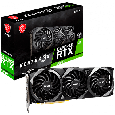 Видео карта MSI RTX 3060 Ti VENTUS 3X 8G OC LHR, 8GB GDDR6
