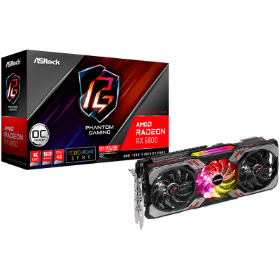 Видео карта Asrock RX 6800 Phantom Gaming D 16G OC