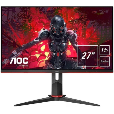 AOC 27G2U5/BK 27 inch WLED Gaming Monitor, 75Hz, 1 ms, FreeSync, IPS Panel, 1920x1080, 250cd/m2, 1000:1, 2xHDMI, Displayport, 4xUSB 3.0, Speakers, Height adjustable, Pivot, Swivel, VESA