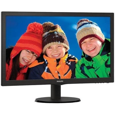 Monitor LED Philips 223V5LSB/00, V-line, 22 inch 1920x1080@60Hz, 16:9, TN, 5ms, 250nits, Black, 3 Years, VESA100x100/VGA/DVI/