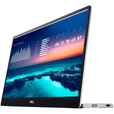 Dell P1424H Portable Monitor LED, 14 inch FHD (1920x1080), 16:9 60Hz, IPS AG, ComfortView, Anti-glare, 300 cd/m2, 1000:1, 178/178, 6ms, DP, 2x USB-C, Tilt, 3Y