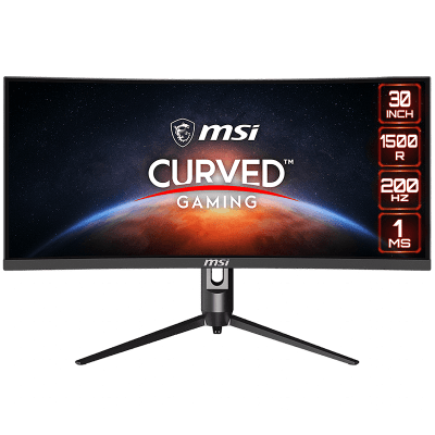 MSI Optix MAG301CR2 Curved Gaming Monitor, 30 inch 200Hz, WFHD (2560x1080) 21:9, VA Anti-glare, 1ms 300nits, 3000:1, 178°/178°, HDR, 1500R Curve, FreeSync Premium, 1x DP, 2x HDMI, 1x Type-C,