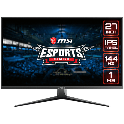MSI Optix MAG273 Gaming Monitor, 27 inch 144Hz, FHD (1920x1080) 16:9, Anti-glare, 1ms, 250nits, 1000:1, 178°/178°, Freesync, Adjustable Stand, 1x DP, 1x HDMI, 3Y Warranty