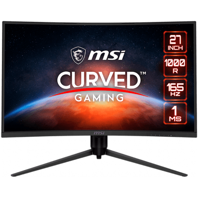 MSI OPTIX G271CQP 27 inch Curved Gaming Monitor 165Hz, WQHD (2560x1440) 16:9, VA Anti-Glare, 1ms, 250 nits, 3000:1, 178°/178°, 1000R Curve, FreeSync Premium, 2xHDMI 2.0, 1xDP, 1x Earphone out,