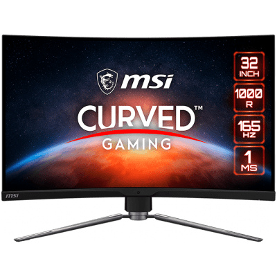 MSI MPG ARTYMIS 323CQR 32 inch Curved Gaming Monitor 165Hz, WQHD (2560x1440) 16:9, VA Anti-Glare, 1ms, 400nits, 2500:1, 178°/178°, 1000R Curve, 16:9, FreeSync Premium, 2xHDMI 2.0, 1xDP,