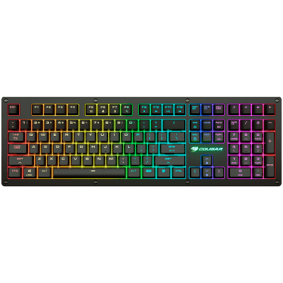 COUGAR PURI RGB Red Switches Mechanical Gaming Keyboard,N-key rollover(USB mode support),Key Backlight White LED,1000Hz/1ms Polling rate,Steel/Plastic,Magnetic Protective cover,1.8m Braided