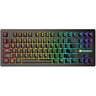 COUGAR PURI TKL RGB Red Switches Mechanical Gaming Keyboard,N-key rollover(USB mode support),Key Backlight White LED,1000Hz/1ms Polling rate,Steel/Plastic,Magnetic Protective Cover,1.8m