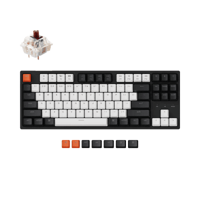 Keychron C1 TKL Gateron G Pro Brown Switch, White Backlight