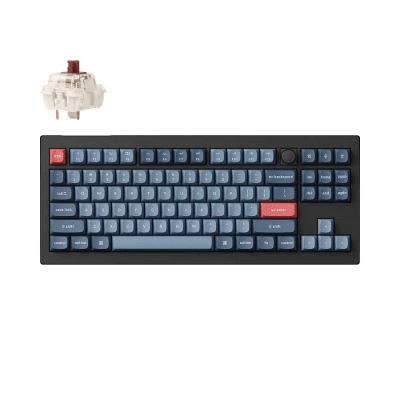 Keychron V3 Max QMK, Carbon Black, Gateron Jupiter Brown Switch, RGB Backlight