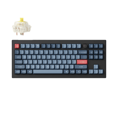 Keychron V3 Max QMK, Carbon Black, Gateron Jupiter Banana Switch, RGB Backlight