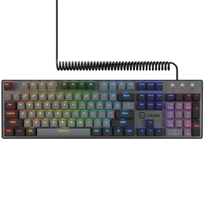 LORGAR Azar 514, Wired mechanical gaming keyboard, RGB backlight, 1680000 colour variations, 18 modes, keys number: 104, 50M clicks, linear dream switches, spring cable up to 3.4m, ABS