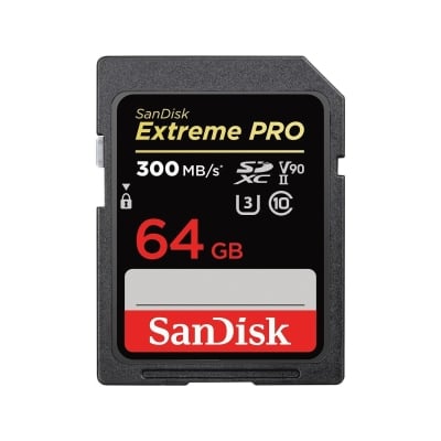 SANDISK Extreme PRO SDXC, 64GB, UHS-II, Up to 300 MB/s