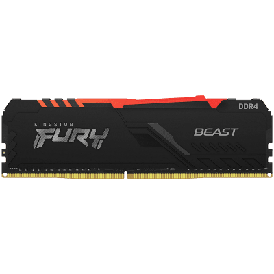 Памет Kingston 8GB 3200MT/s DDR4 CL16 DIMM FURY Beast RGB, EAN: 740617337549