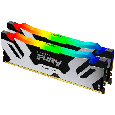 Памет Kingston 64GB 6000MT/s DDR5 CL32 DIMM (Kit of 2) FURY Renegade RGB White XMP, EAN: 740617333442