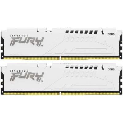 Памет Kingston 64GB 5200MT/s DDR5 CL36 DIMM (Kit of 2) FURY Beast White RGB EXPO, EAN: 740617333527