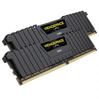 Памет Corsair DDR4, 3200MHz 16GB 2x8GB Dimm, Unbuffered, 16-18-18-36, XMP 2.0, Vengeance LPX black Heatspreader, Black PCB