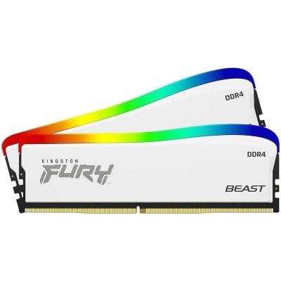 Памет Kingston 32GB 3600MT/s DDR4 CL18 DIMM (Kit of 2) FURY Beast White RGB SE, EAN: 740617330335