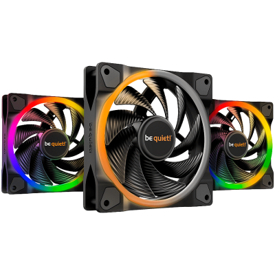 Вентилатори be quiet! LIGHT WINGS 120mm PWM high-speed Triple-Pack, 4-pin, Fan speed: 2500RPM, ARGB (ARGB Hub included), 31 db(A), 3 years warranty
