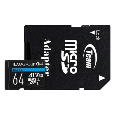 Team Group A1 microSDXC 64GB, UHS-I Class 3, V30, SD Adapter