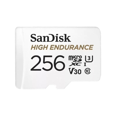 SANDISK High Endurance micro SDXC UHS-I, U3, SD adapter, 256GB, Class 10, 100Mb/s