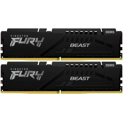 Памет Kingston 64GB 6000MT/s DDR5 CL30 DIMM (Kit of 2) FURY Beast Black XMP, EAN: 740617343380