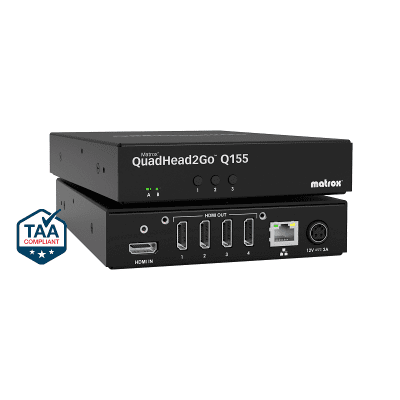 Matrox QuadHead2GO Q155 Multi-Monitor Q2G-H4K2 for 4 monitors with HDMI input
