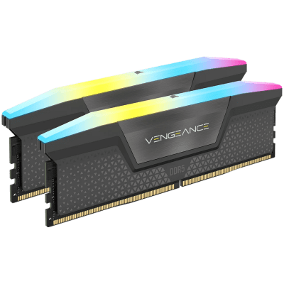 Памет CORSAIR VENGEANCE RGB DDR5 32GB (2x16GB) DDR5 6000 CL36-44-44-96 1.4V AMD EXPO Memory - Grey,  0840006679653
