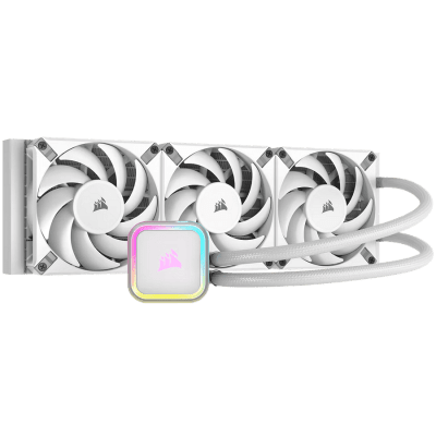 Охлаждане CORSAIR iCUE H150i ELITE RGB Liquid CPU Cooler - White, 360mm
