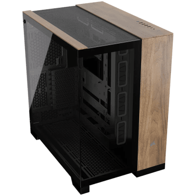 Кутия Corsair 6500X Tempered Glass, E-ATX, Black/Walnut Wood