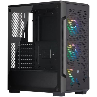 Кутия Corsair iCUE 220T RGB Airflow Tempered Glass, ATX, Black