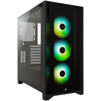 Кутия Corsair iCUE 4000X RGB Tempered Glass, E-ATX, Black