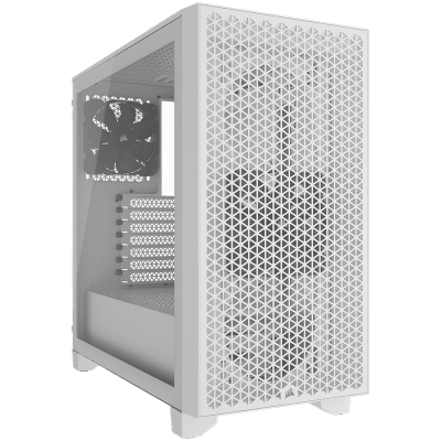 Кутия Corsair 3000D Tempered Glass, ATX, White