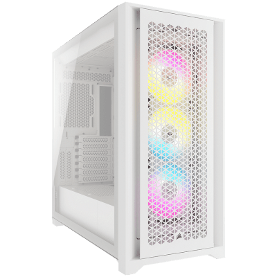 Кутия Corsair iCUE 5000D RGB Airflow Tempered Glass, E-ATX, True White