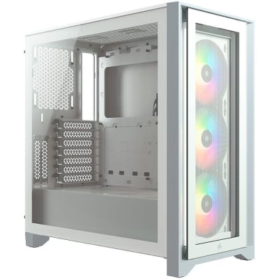 Кутия Corsair iCUE 4000X RGB Tempered Glass, E-ATX, White