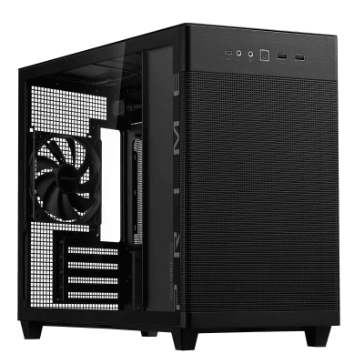 Кутия ASUS PRIME AP201 Tempered Glass, mATX, Черна
