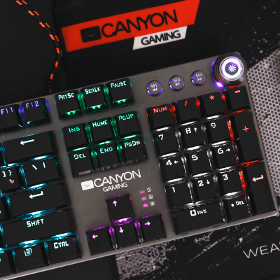 Canyon Nightfall GK-7 - Wired Gaming Keyboard, Black, mechanical switches