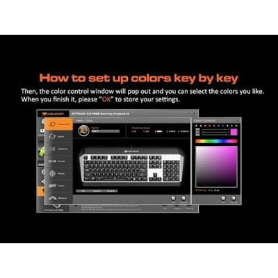 Cougar Attack X3 -  Iron Gray, Red Cherry MX RGB Mechanical Gaming Keyboard