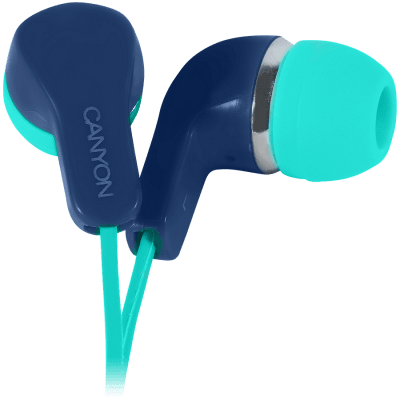 CANYON EPM-02 Stereo Earphones with inline microphone - Green+Blue