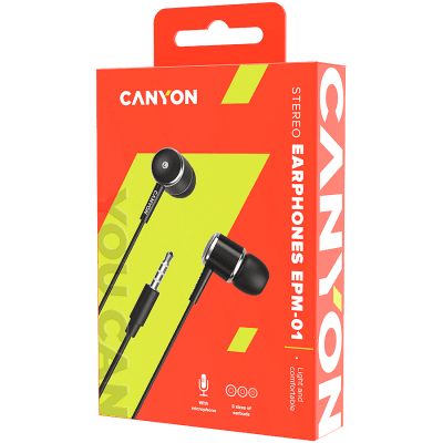 CANYON EPM-01 Stereo earphones with microphone - Black