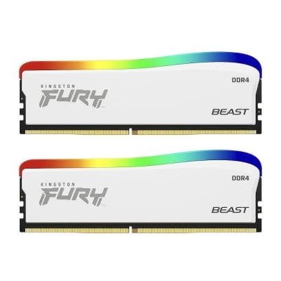 Памет Kingston FURY Beast White RGB 16GB (2x8GB) DDR4 PC4-28800 3600MHz CL17