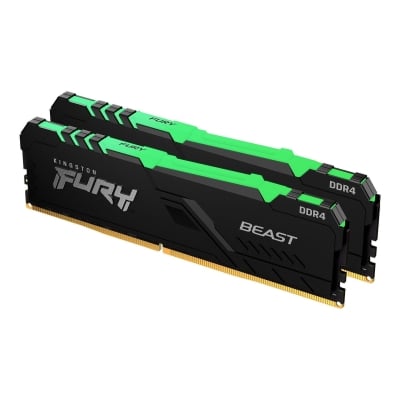 Памет Kingston FURY Beast Black RGB 32GB (2x16GB) DDR4 PC4-28800 3600MHz CL18