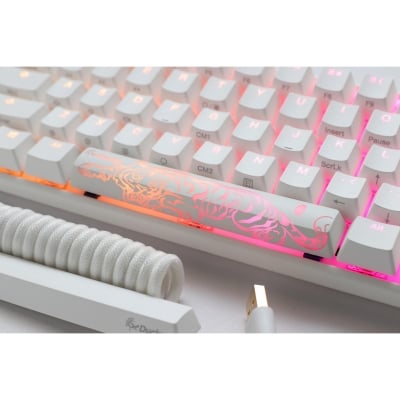 Ducky One 3 Pure White SF 65%, Hotswap Cherry MX Blue, RGB, PBT Keycaps