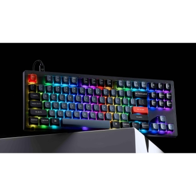Keychron V3 TKL Knob QMK Frosted Black Translucent, Keychron K Pro Brown Switch, RGB Backlight