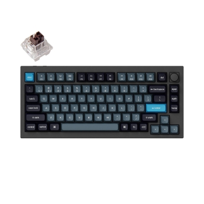 Keychron Q1 Pro Black-Blue QMK TKL K Pro Brown Switch RGB LED PBT