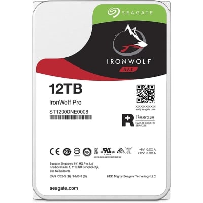 Хард диск SEAGATE IronWolf Pro, 12TB, 256MB, 7200 rpm, SATA 6.0Gb/s HDD