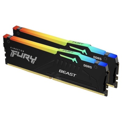 Памет Kingston FURY Beast Black RGB 64GB (2x32GB) DDR5 PC5-44800 5600MHz CL40