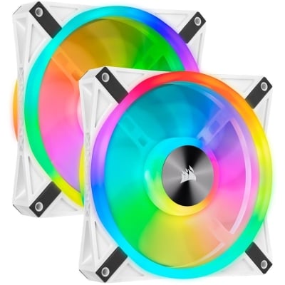 Corsair iCUE QL140 RGB PWM, White, 2 Fan Pack + Controller
