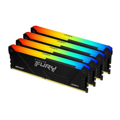 Памет Kingston FURY Beast Black RGB 64GB (4x16GB) DDR4 3200MHz CL16