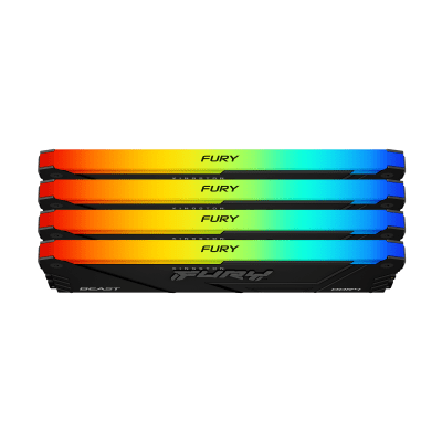 Памет Kingston FURY Beast Black RGB 64GB (4x16GB) DDR4 3200MHz CL16